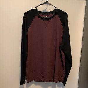 Orvis black and maroon long sleeve shirt